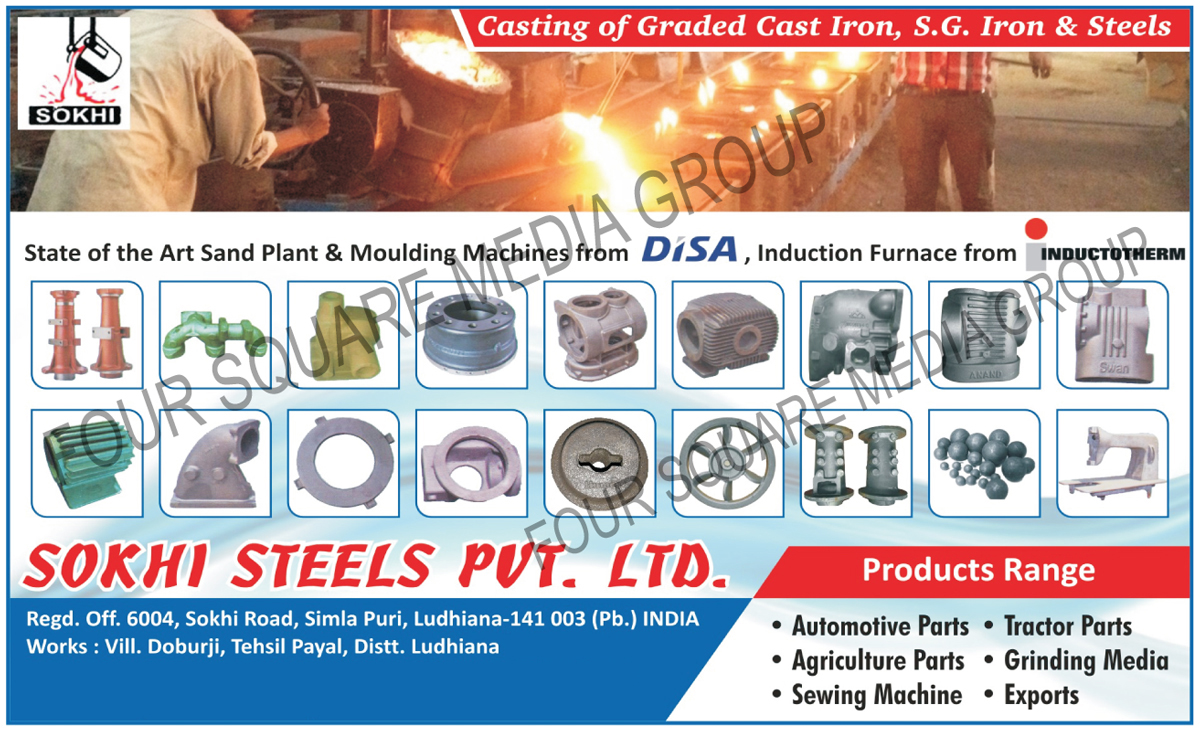 SG Irons, Cast Irons, Steel Products, Automotive Parts, Tractor Parts, Agriculture Parts, Grinding Media, Sewing  Machines, Automotive Parts, Tractor Parts, Automotive Spare Parts