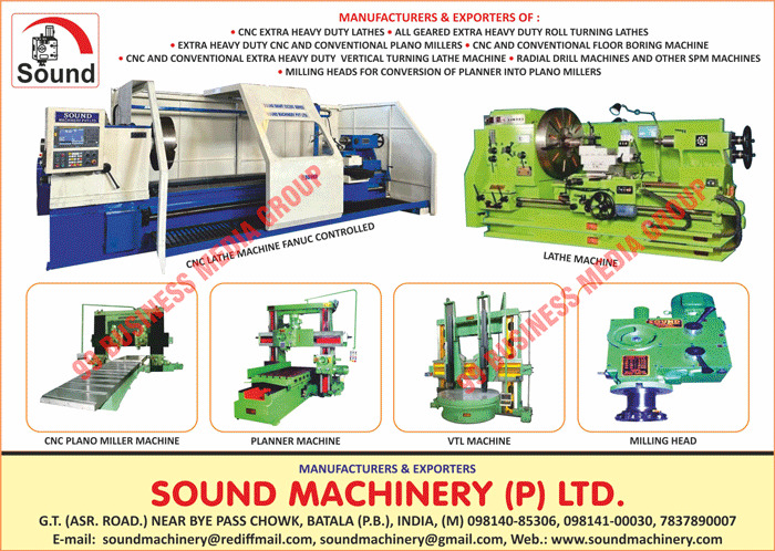 Lathe Machines, Plano Millers, Planner Machines, Milling Head Gear Boxes, Milling Feed Gear Boxes, Heavy duty Plano Millers, Special Purpose Machines, Geared Head Lathes, Heavy Duty Roll Turning Machines, VTL Machines, CNC Plano Miller Machines, Milling Head Machines, CNC Lathe Fanuc Controlled Machines, CNC Extra Heavy Duty Lathes, All Geared Extra Heavy Duty Roll Turning Lathes, Extra Heavy Duty CNC Millers, Conventional Plano Millers, CNC Floor Boring Machines, Conventional Floor Boring Machines, CNC Extra Heavy Duty Vertical Turning Lathe Machines, Conventional Extra Heavy Duty Vertical Turning Lathe Machines, Radial Drill Machines, SPM Machines, Conversion Planner Into Plano Miller Milling Head Machines