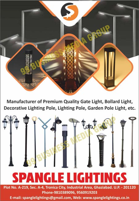 Post Top Luminaries, Decorative Pole, Bollards, Spike Lights, Street Lights, Indoor Lights, Outdoor Lights, Gate Lights, Decorative Lighting Poles, Lighting Poles, Garden Pole Lights