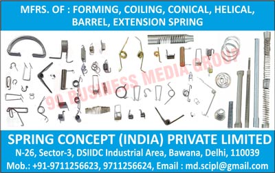 Automotive Springs, Forming Springs, Coiling Springs, Conical Springs, Helical Springs, Barrel Springs, Extension Springs