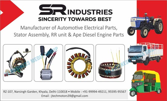 Automotive Electrical Parts, Stator Assemblies, RR Unit Engine Parts, Ape Diesel Engine Parts