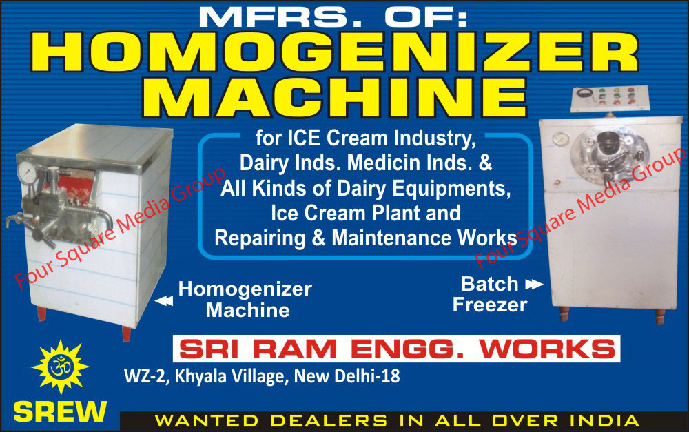 Homogenizer Machines, Batch Freezers, Dairy Equipments, Ice Cream Plants, Ice Cream Plant Maintenance Works, Ice Cream Plant Repairing, Homogenizer Machine Repairing, Homogenizer Machine Maintenance