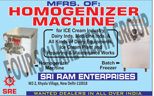 Homogenizer Machines, Dairy Homogenizer Machines, Ice Cream Homogenizer Machines, Medicine Homogenizer Machines, Batch Freezers, Dairy Equipments, Ice Cream Plant, Dairy Equipment Repairing Services, Dairy Equipment Maintenance Services, Ice Cream Plant Repairing Services, Ice Cream Plant Maintenance Services