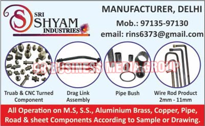 Truab Turned Components, CNC Turned Components, Drag Link Assemblies, Pipe Bushes, Wire Rods, MS Aluminium Brasses, SS Aluminium Brasses, Copper Components, Pipe Components, Road Components, Sheet Components