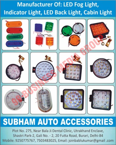 Led Fog Lights, Indicator Lights, Led Back Lights, Cabin Lights