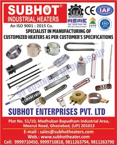 Industrial Heaters, Cartridge Heaters, Special Industrial Heaters, Aluminium Casted Heaters, Process Heaters, Boiler Heaters, Alkaline Heaters, Porcelain Heaters, Furnace Heaters, Component Heaters, Temprature Sensors, Silicon Carbide Heaters