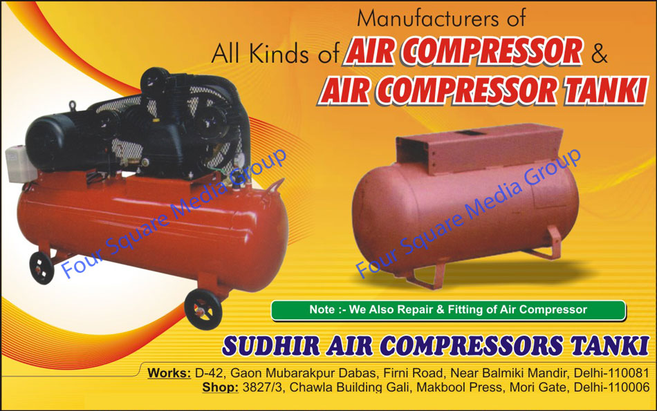 Air Compressor, Air Compressor Tank, Air Compressor Repairing Services, Air Compressor Fittings