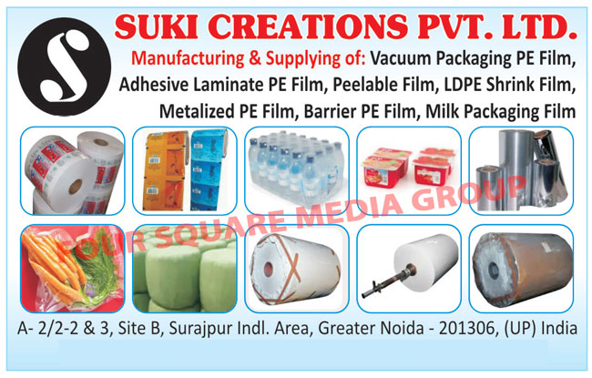 Vacuum Packaging PE Films, Adhesive Laminate PE Films, Peelable Films, LDPE Shrink Films, Metalized PE Films, Barrier PE Films, Milk Packaging Films