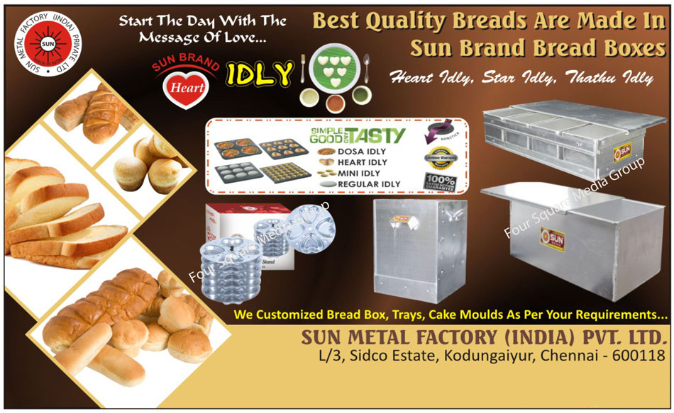 Bread Box, Bread Tray, Cake Mould, Cake Mold, Idly Stand, Idly Mould