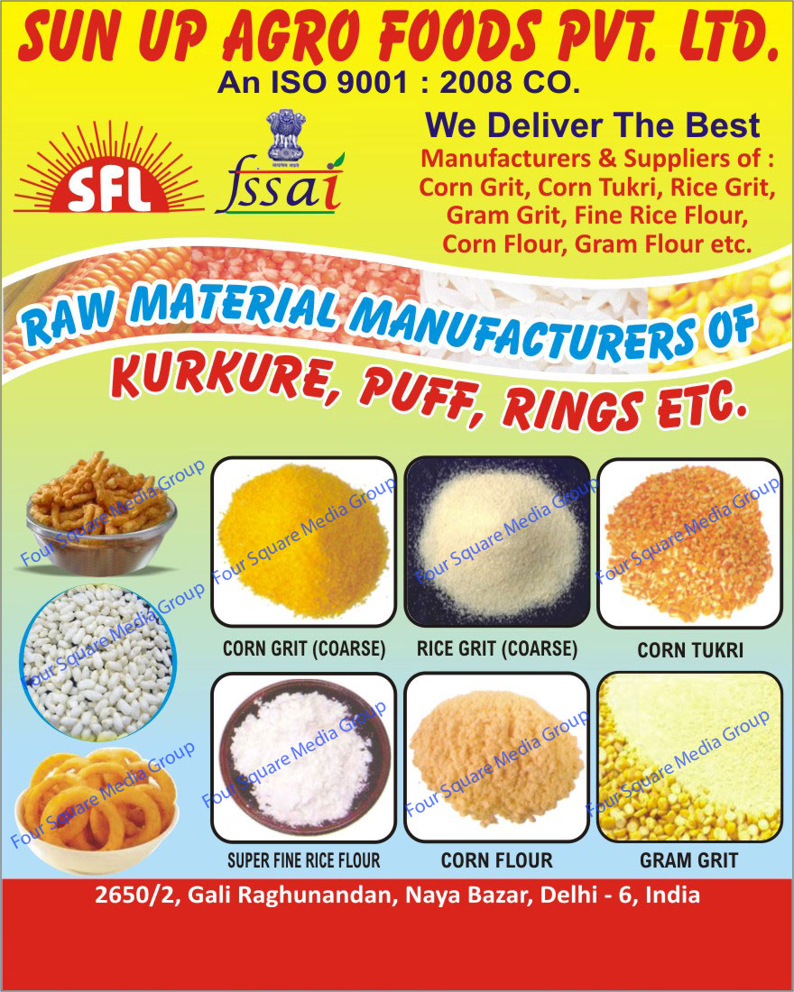 Corn Grit, Corn Tukri, Rice Grit, Gram Grit, Fine Rice Flours, Corn Flours, Gram Flours, Kurkure, Puff,Rice Flour