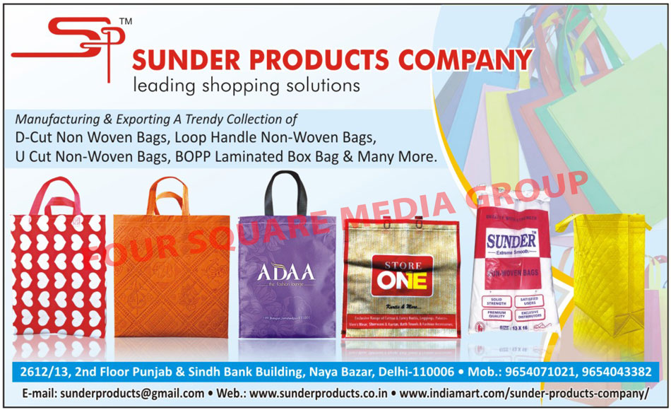 D Cut Non Woven Bags, Loop Handle Non Woven Bags, U Cut Non Woven Bags, Bopp Laminated Box Bag, Non Woven Bags