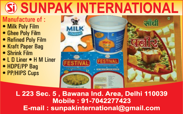 Milk Poly Films, Ghee Poly Films, Refind Poly Films, Kraft Paper Bags, Shrink Films, LD Liners, HM Liners, HDPE Bags, PP Bags, HIPS Cups, PP Cups,Poly Films