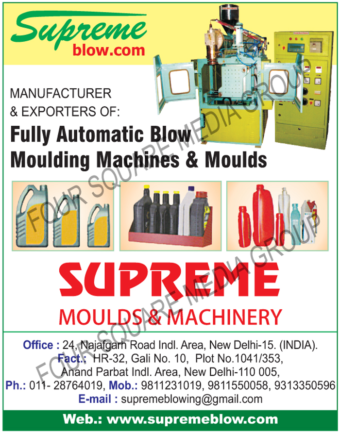 Blow Moulding Machines, Moulds