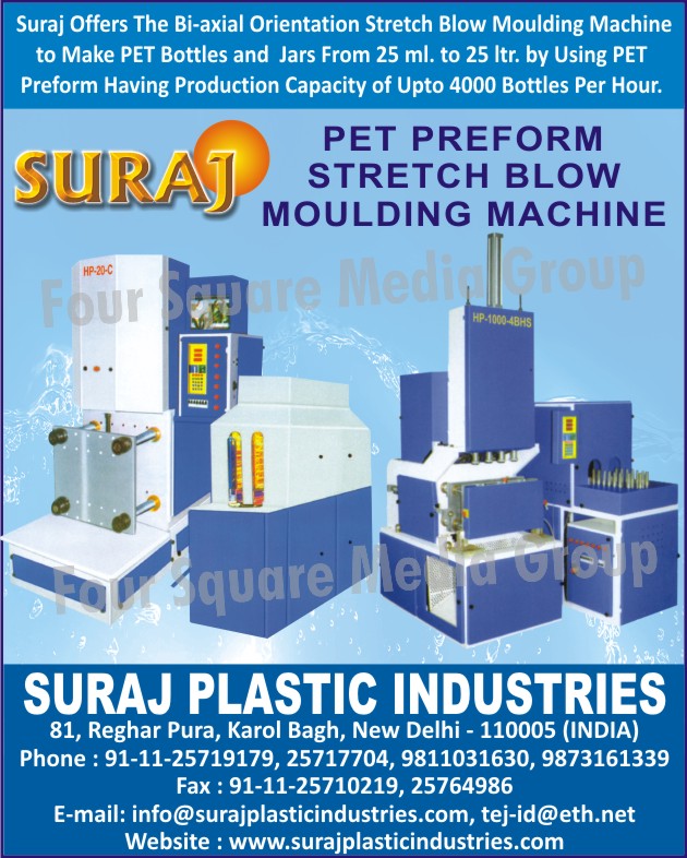 Biaxial Orientation Stretch Blow Moulding Machines, Pet Preform Stretch Blow Moulding Machines