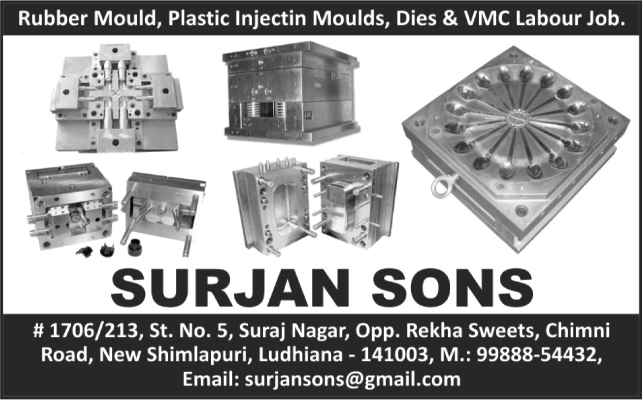 Rubber Moulds, Plastic Injection Moulds, Die Job Works, VMC Labour Job Works