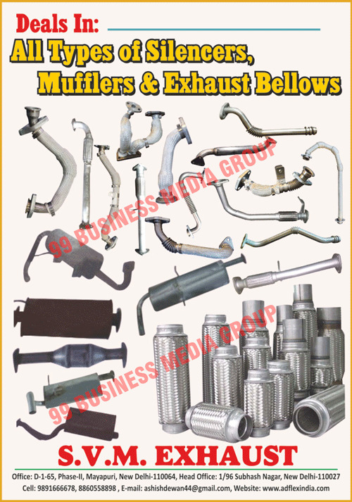 Automotive Silencers, Automotive Mufflers, Automotive Exhaust Bellows