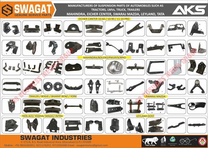 Automotive Sheet Metal Components, Automotive Parts, Automotive Suspension Parts, Automobile Suspension Parts, Tractor Suspension Parts, LMV Suspension Parts, Truck Suspension Parts, Trailer Suspension Parts