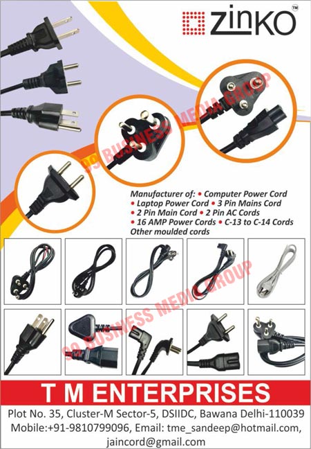 Computer Power Cords, Laptop Power Cords, 3 Pin Main Cords, 2 Pin Main Cords, 2 Pin AC Cords, 16 AMP Power Cords, C13 Cords, C14 Cords, Moulded Cords