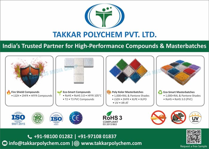High Performance Compounds, High Performance Masterbatches, Fire Shield Compounds, LSZH Compounds, ZHFR Compounds, HFFR Compounds, HFFR Compounds, Eco Smart Compounds, ROHS Compounds, T2 Compounds, T3 PVC Compounds, Poly Color Masterbatches, Pantone Shades Masterbatches, LSZH Masterbatches, ZHFR Masterbatches, XLPE Masterbatches, XLPO Masterbatches, UV Masterbatches, AR AT Masterbatches, Eco Smart Masterbatches, ROHS Masterbatches
