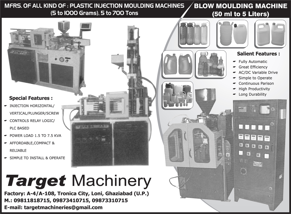 Plastic Injection Moulding Machines, Blow Moulding Machines