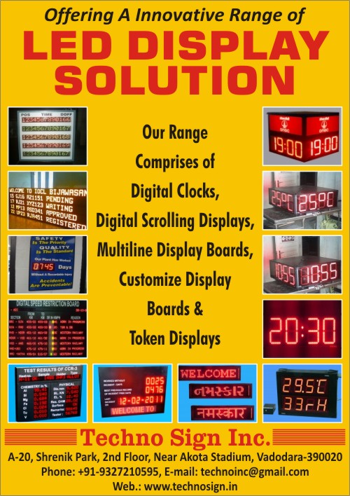 Digital Clocks, Digital Scrolling Displays, Multiline Display Boards, Customize Display Boards, Customized Display Boards, Token Displays