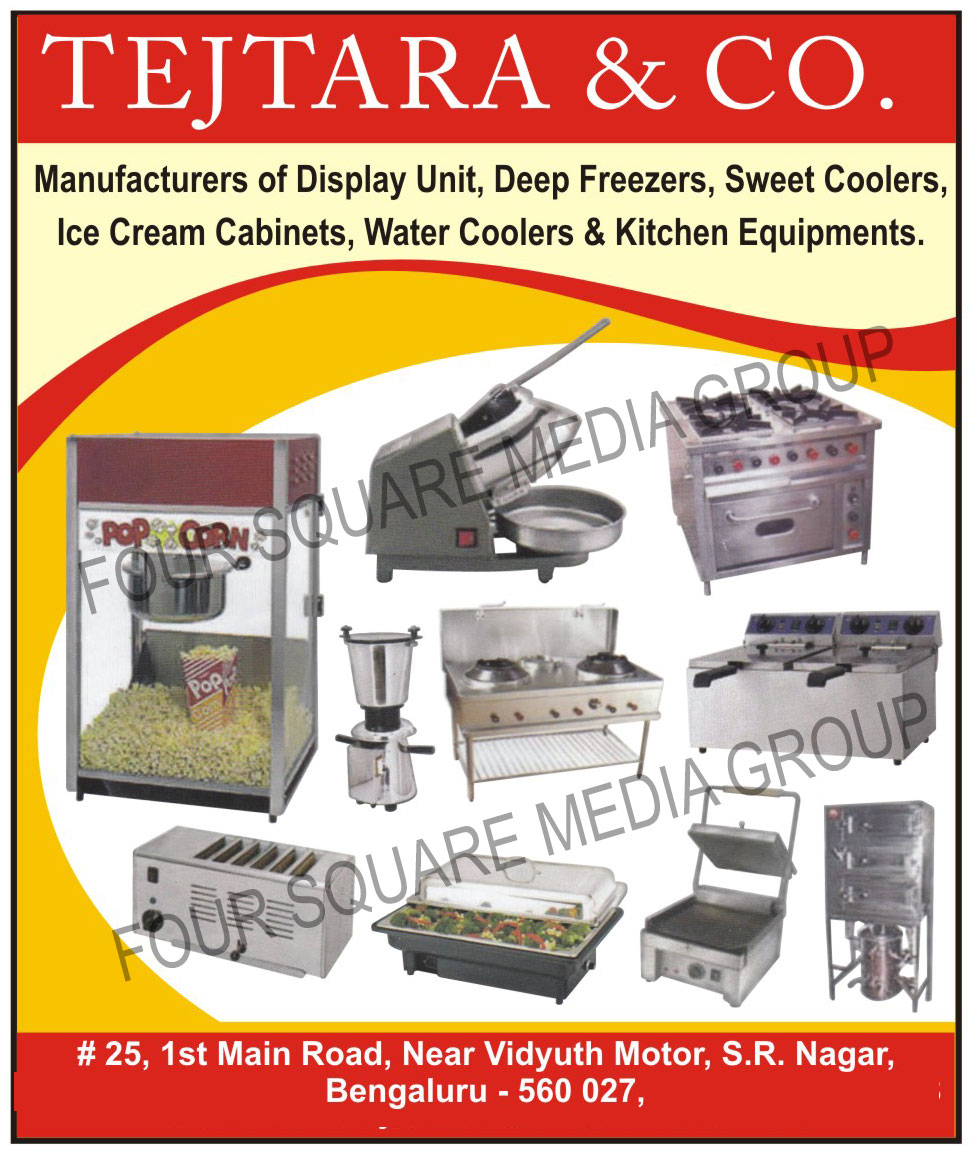 Display Units, Deep Freezers, Sweet Coolers, Ice Cream Cabinets, Water Coolers, Kitchen Equipments