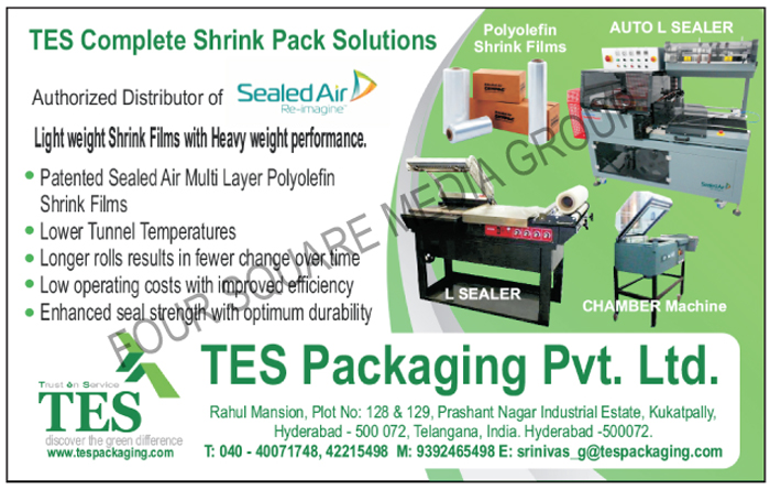 Polyolefin Shrink Films, L Sealer Machines, Chamber Machines