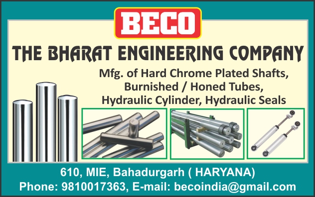 Hard Chrome Plated Shafts, Burnished Tubes, Honed Tubes, Hydraulic Cylinders, Hydraulic Seals,Hyd. Cylinder, Hyd Seals