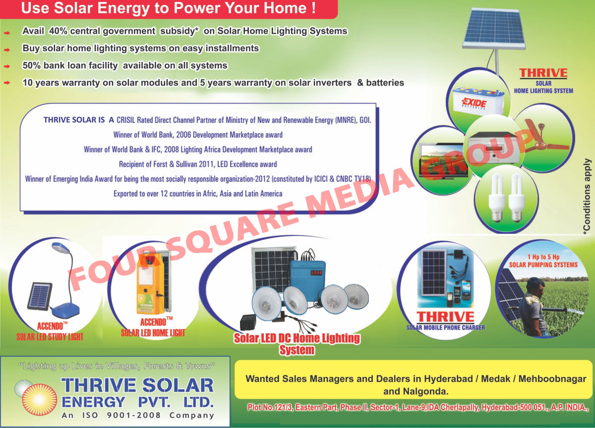 Solar Led DC Home Light Systems, Solar Home Light Systems, Solar Pumping Systems, Solar Mobile Phone Chargers, Solar Led Home Lights, Solar Led Study Lights,Solar Led Lights, Photovoltaic, Charging Systems