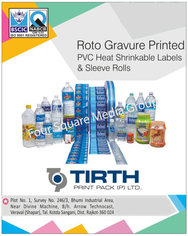 Roto Gravure Printed PVC Heat Shrinkable Labels, Sleeve Rolls, Rotogravure Printed PVC Heat Shrinkable Labels