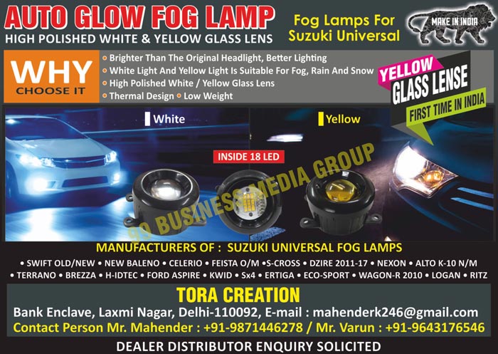 Fog Lamps, White Glass Lens, Yellow Glass Lens, Suzuki Fog Lamps, Swift Fog Lamps, Baleno Fog Lamps, Celerio Fog Lamps, Feista Fog Lamps, S Cross Fog Lamps, Dzire Fog Lamps, Nexon Fog Lamps, Alto Fog Lamps, Terrano Fog Lamps, Brezza Fog Lamps, H Idtec Fog Lamps, Ford Aspire Fog Lamps, kwid Fog Lamps, Ertiga Fog Lamps, Eco Sport Fog Lamps, Wagon R Fog Lamps, Logan Fog Lamps, Ritz Fog Lamps