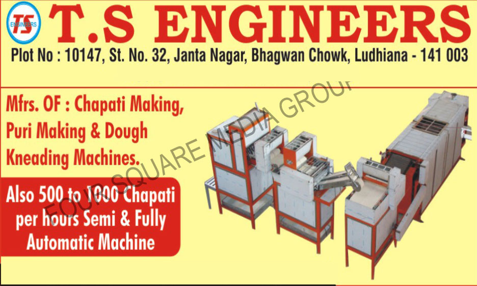 Chapati Making Machines, Puri Making Machines, Dough Kneading Machines