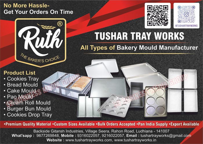 Bakery Moulds, Cookies Trays, Bread Moulds, Cake Moulds, Pao Moulds, Cream Roll Moulds, Burger Bun Moulds, Cookies Drop Trays