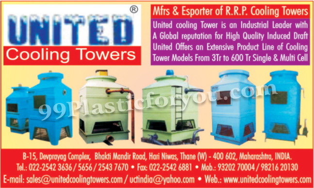 RRP Cooling Towers,Cooling Towers, Chilling Plants, Cooling Tower Spares, Cooling Tower Servicing, Industrial FRP Cooling, FRP Counter Flow Cooling Tower