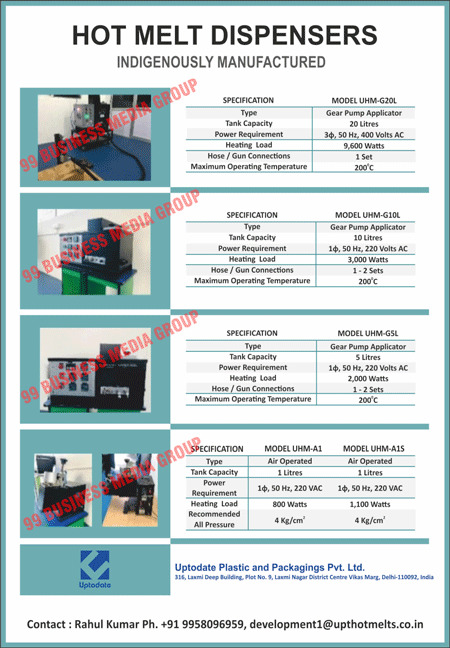 Gear Pump Applicators, Hot Melt Dispensers