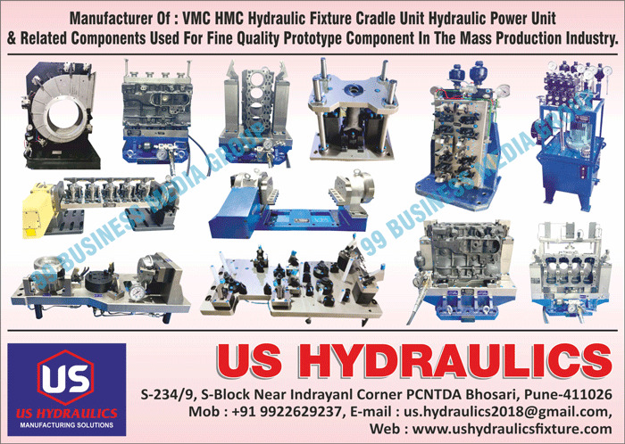 VMC Hydraulic Fixtures, HMC Hydraulic Fixtures, Hydraulic Power Units, Cradle Units