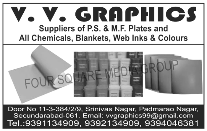 PS Plates, MF Plates, Chemicals, Web Inks, Web Colours, Web Colors, Printing Blankets