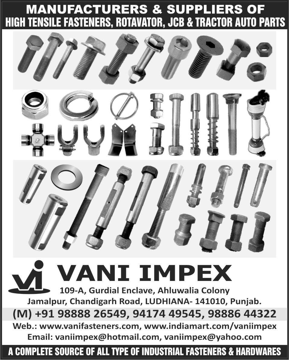 High Tensile Fasteners, Rotavators, JCB, Tractor Auto Parts, Tractor Parts, Tractor Automotive Parts, Tractor Spare Parts, Automotive Tractor Spare Parts