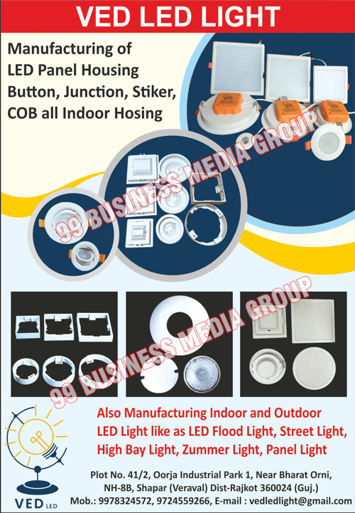 Indoor Led Lights, Outdoor Led Lights, Led Flood Lights, Street Lights, High bay Lights, Zummer Lights, panel Lights, Led Panel Housings, junctions, Stickers, Cobs, Indoor Housings, Outdoor Led Lights