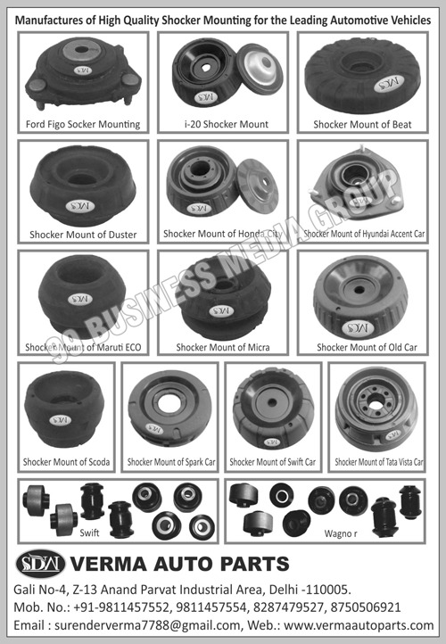 Automotive Shocker Mounters, Four Wheeler Shocker Mounters, Car Shocker Mounters, Shocker Mounts Dusters, Shocker Mounts Micras, Ford Figo Shocker Mountings, Shocker Mounts Scodas, Shocker Mounts Beats, Shocker Mounts, Shocker Mounts Honda City, Shocker Mounts  Hyundai Accent Cars, Shocker Mounts Maruti Ecos, Shocker Mounts Old Cars, Shocker Mounts Spark Cars, Shocker Mounts Swift Cars, Shocker Mounts Tata Vista Cars