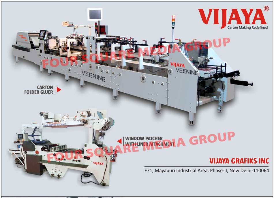 Window Patching Machines, Window Patcher Machines, Carton Folder Gluer For Lock Bottom Cartons, Liner Carton Machines