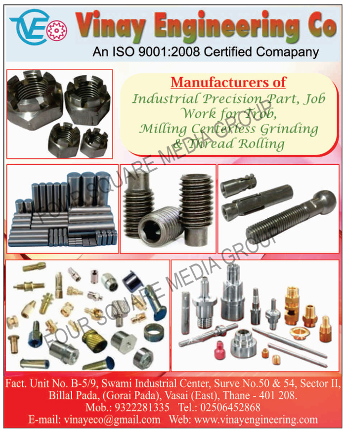 Industrial Precision Parts, Trob Job Work, Milling Centerless Grinding Job Work, Thread Rolling Job Work