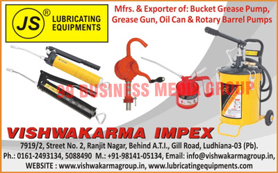 Lubricating Equipments, Bucket Grease Pumps, Grease Guns, Oil Cans, Rotary Barrel Pumps