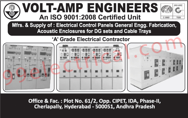 DG Set Acoustic Enclosures, Diesel Generator Set Acoustic Enclosures, Cable Trays Acoustic Enclosures, Electrical Control Panel General Engineering Fabrication,Electrical Products, Control Panels, Electrical Panels, Accoustic Enclosures for D.G. Set, Electrical Control Panels, Enggenering Fabrication, Cable Trays Accoustic Enclosure, Distribution Boards, Engineering Fabrication