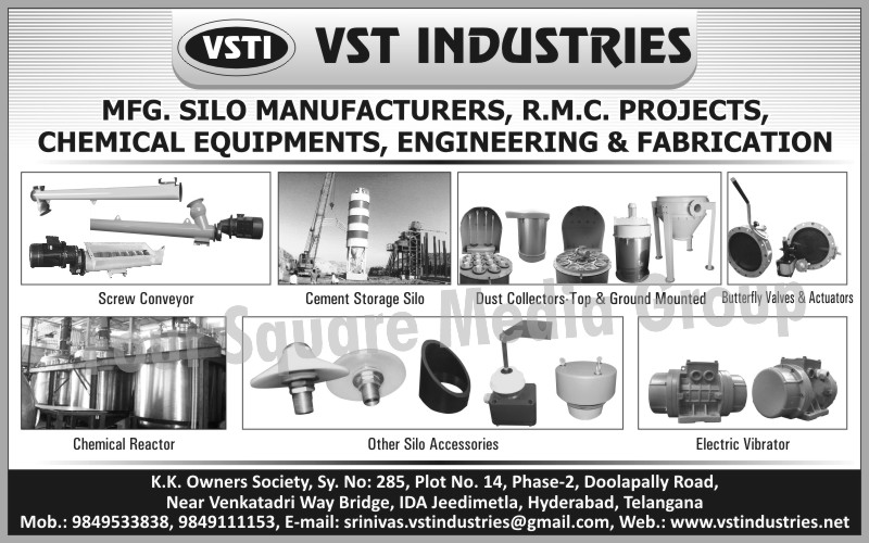 Silo, RMC Projects, Chemical Equipments, Fabrication, Screw Conveyors, Cement Storage Silo, Dust Collector Mounted, Butterfly Valves, Butterfly Actuators, Chemical Reactors, Silo Accessories, Electric Vibrators,R.M.C. Projects