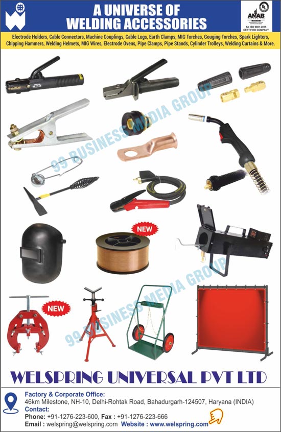 Welding Accessories, Electrode Holders, Cable Connectors, Earth Clamps, Rotary Ground Clamps, Magnetic Ground Clamps, Chipping Hammers, F Clamps, C Clamps, Tank Wrenches, Brass Hose Fittings, Cable Lugs, Cable Splicers, Mig Torches, Gouging Torches, Welding Cables, Welding Cable Kits, Welding Kits, Welding Helmets, Auto Darkening Welding Helmets, Welding Hand Shields, Welding Safety Products, Welding Goggles, Welding Products, Mig Carts, Cylinder Trollies, Pipe Stands, Welding Tables, Welding Blankets, Curtain Rolls, Curtain Booth Curtain Frames, Electrode Ovens, Bench Ovens, Flux Ovens, Welding Curtains, Welding Curtains Rolls, Welding Curtains Booths, Welding Curtains Frames, Curtain Strips, Safety Spectacles, Gloves, Safety Caps, Beanie Caps, Spark Lighters, Mig Wires, Machine Couplings