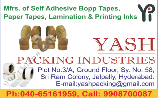 Self Adhesive Bopp Tapes, Paper Tapes, Lamination Inks, Printing Inks,Adhesive Tapes, BOPP Tapes, Tapes