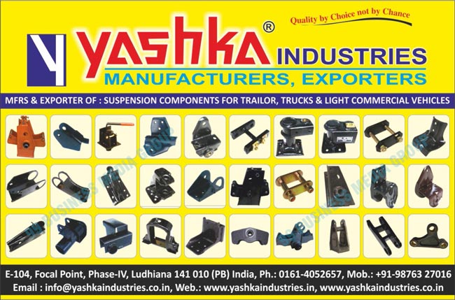 Automotive Suspension Components, Trailer Suspension Components, Truck Suspension Components, Light Commercial Vehicle Suspension Components