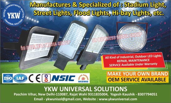 Stadium Lights, Street Lights, Flood Lights, Hi-Bay Lights, Industrial Led Lights, Outdoor Led Lights, OEMs