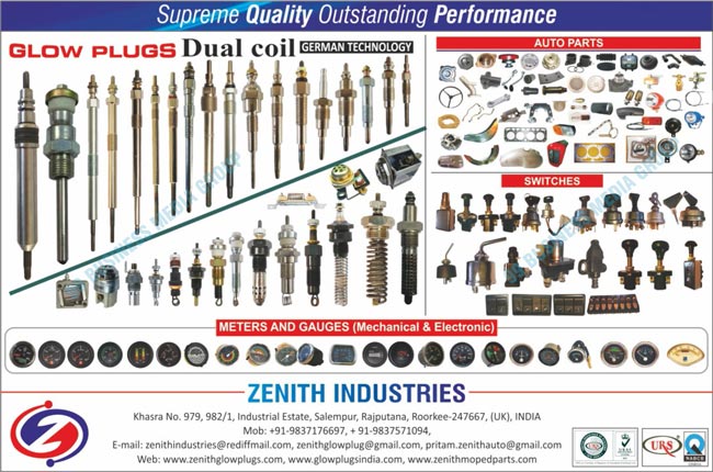 Dual Coil Glow Plugs, Automotive Parts, Automotive Spare Parts, Auto Spare Parts, Auto Parts, Automotive Switches, Electronic Meters, Electronic Gauges, Mechanical Meters, Mechanical Gauges